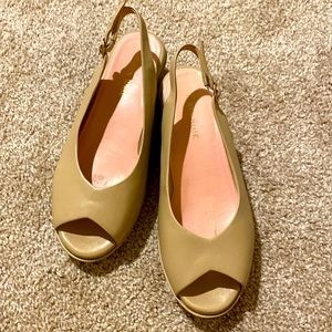 Taryn Rose Open-Toed Slingback Wedges